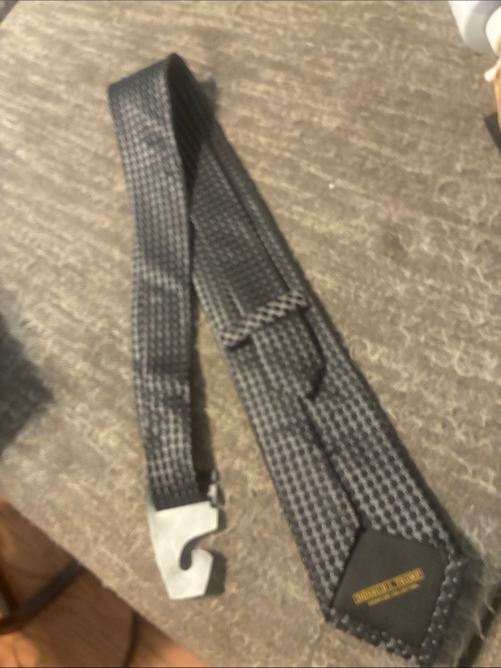 Black Dotted Men's Tie Strap with Metal Clip